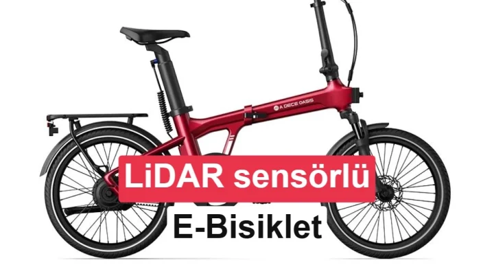 Kırmızı ADO Air 20 LiDAR katlanır elektrikli bisiklet