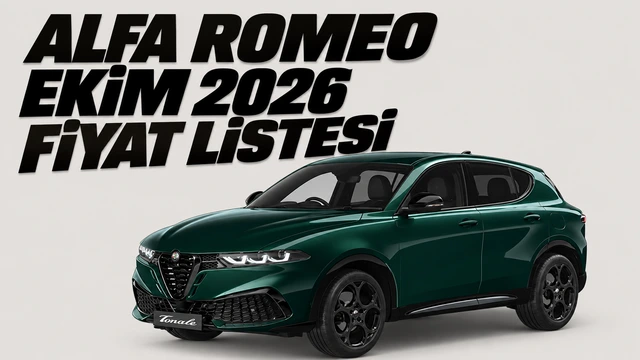 Ekim 2026 fiyat listesi yazısının önünde yeşil Alfa Romeo Tonale