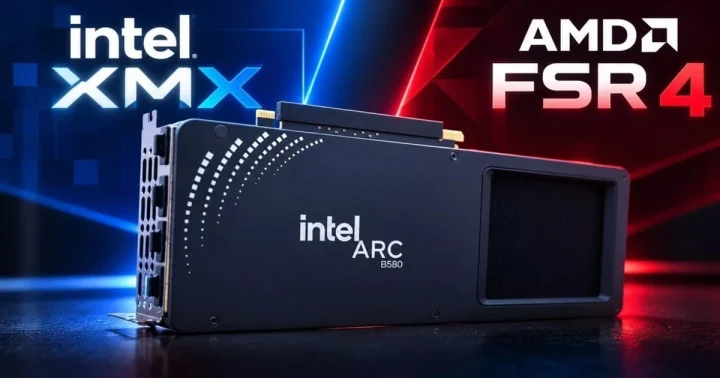 Intel Arc B580 ekran kartı ve Intel XMX ile AMD FSR 4 görselleri