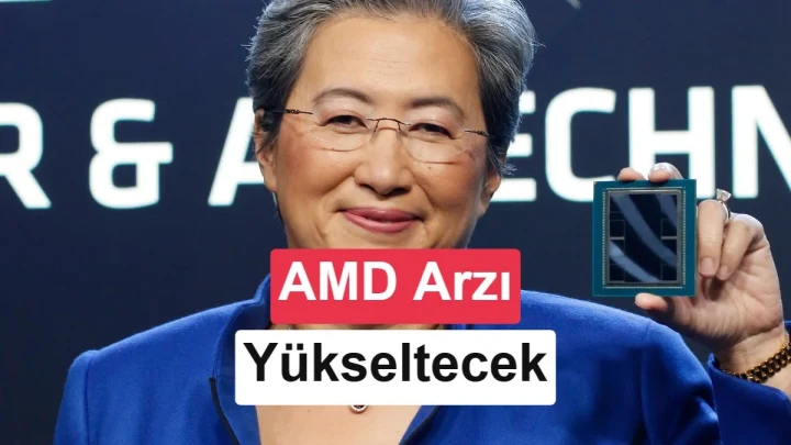 AMD CEO’su Lisa Su, elinde bir çip tutuyor