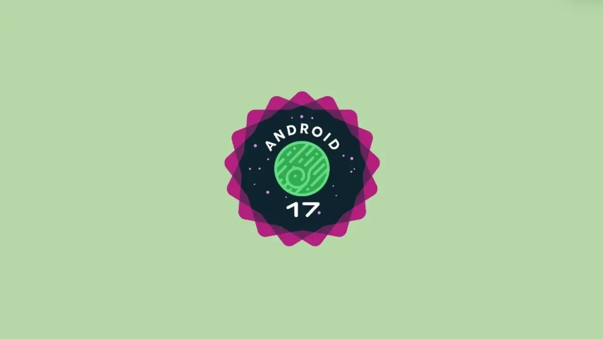 Android 17 logosu, açık yeşil arka plan üzerinde