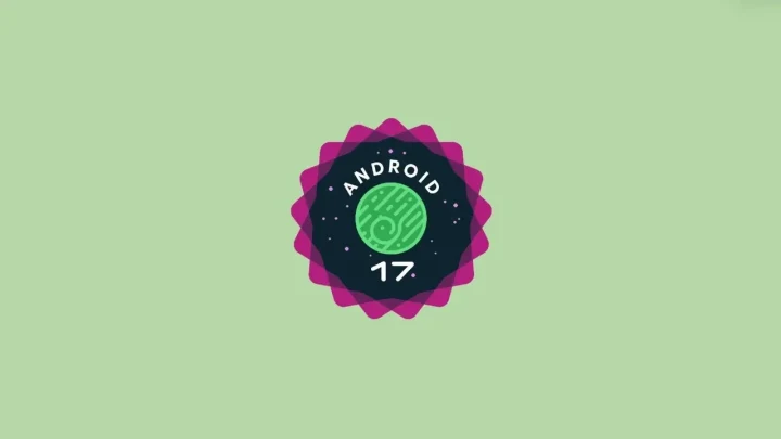 Android 17 logosu, açık yeşil arka plan üzerinde