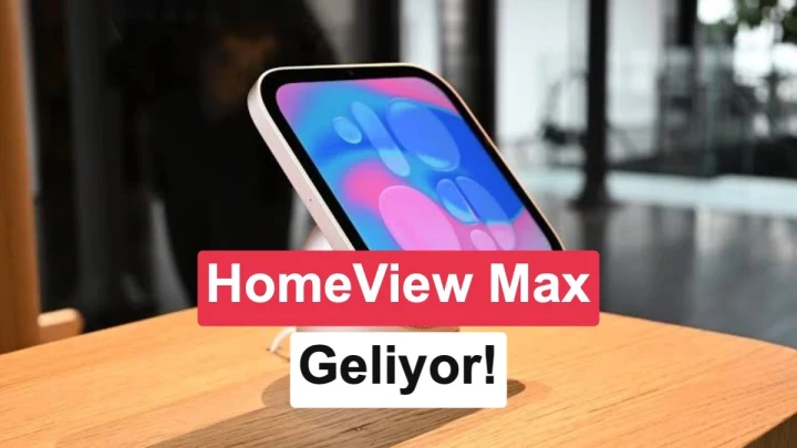 Ekranında akıllı ev kontrol paneli bulunan Apple HomeView cihazı