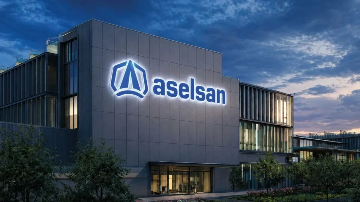 ASELSAN logosunun bulunduğu modern şirket binası