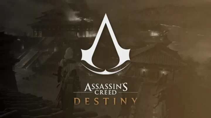 Assassin’s Creed Destiny logosu, Antik Çin’deki yapıların önünde görülüyor.