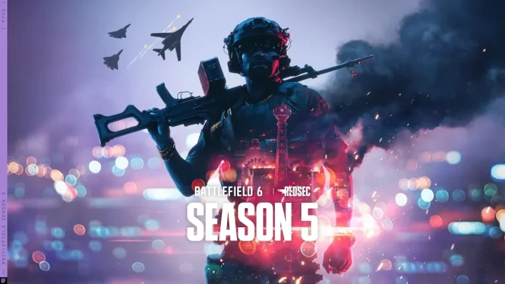 Battlefield 6 5. sezon tanıtım görselinde silahlı asker ve sezon başlığı