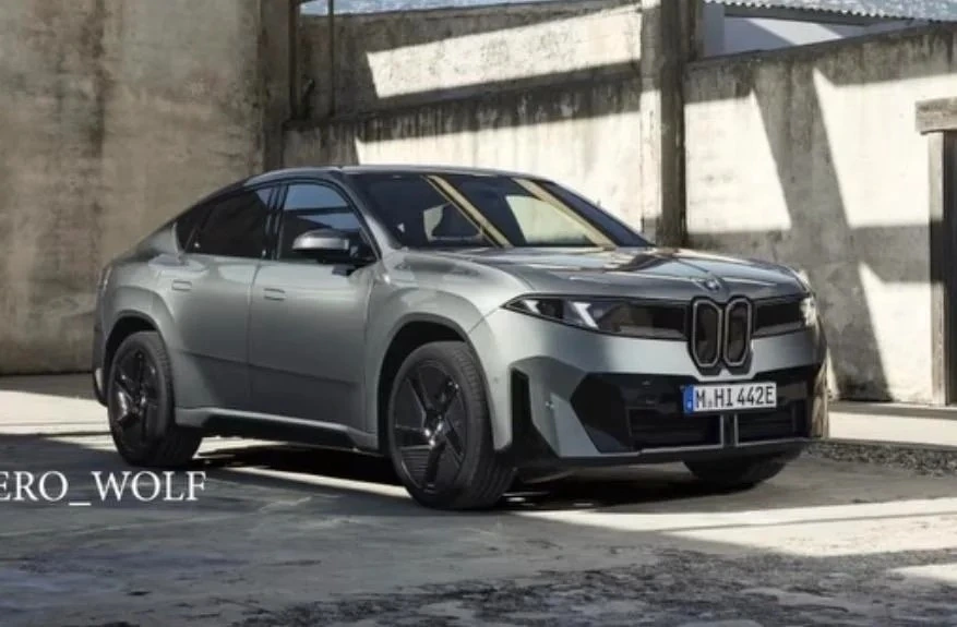 Gri BMW iX4’ün dış tasarımını gösteren görüntü