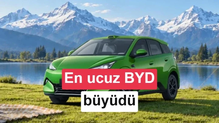 Pembe fonda sergilenen yeni BYD Seagull modelleri