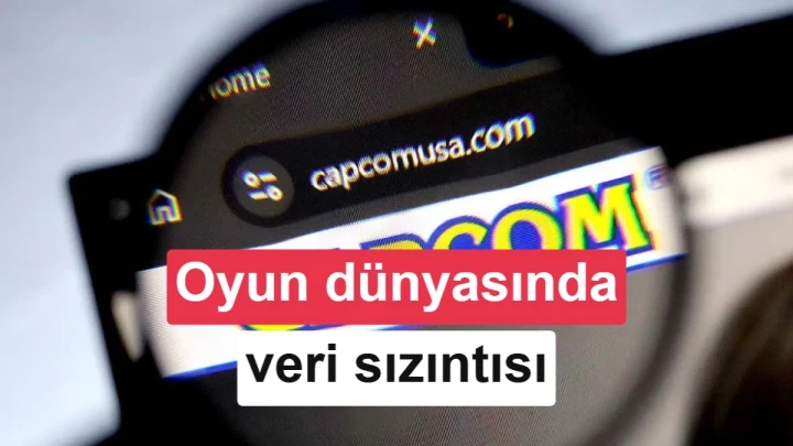 Bir fuar alanında asılı Capcom logosu