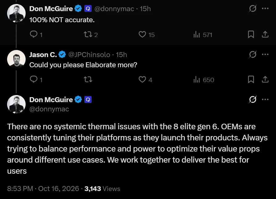 Don McGuire’ın ısınma iddialarını reddeden X paylaşımının ekran görüntüsü