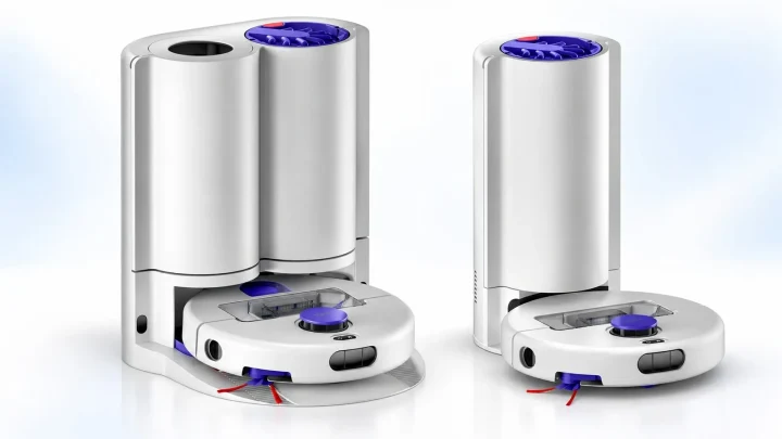 Dyson R1 ve R2 robot süpürgeler, otomatik boşaltma istasyonlarıyla birlikte