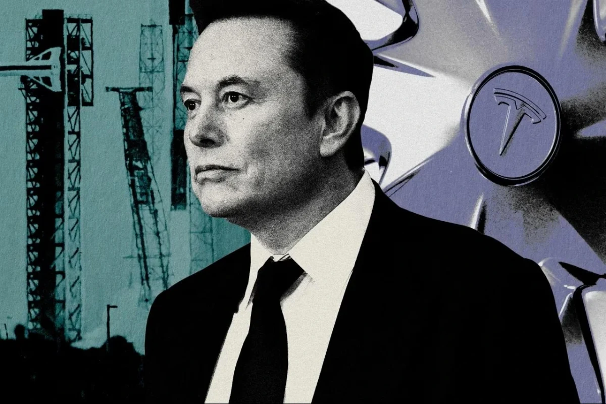 Elon Musk’ın portresi ve Tesla logosuyla Tesla-SpaceX birleşme gündemi