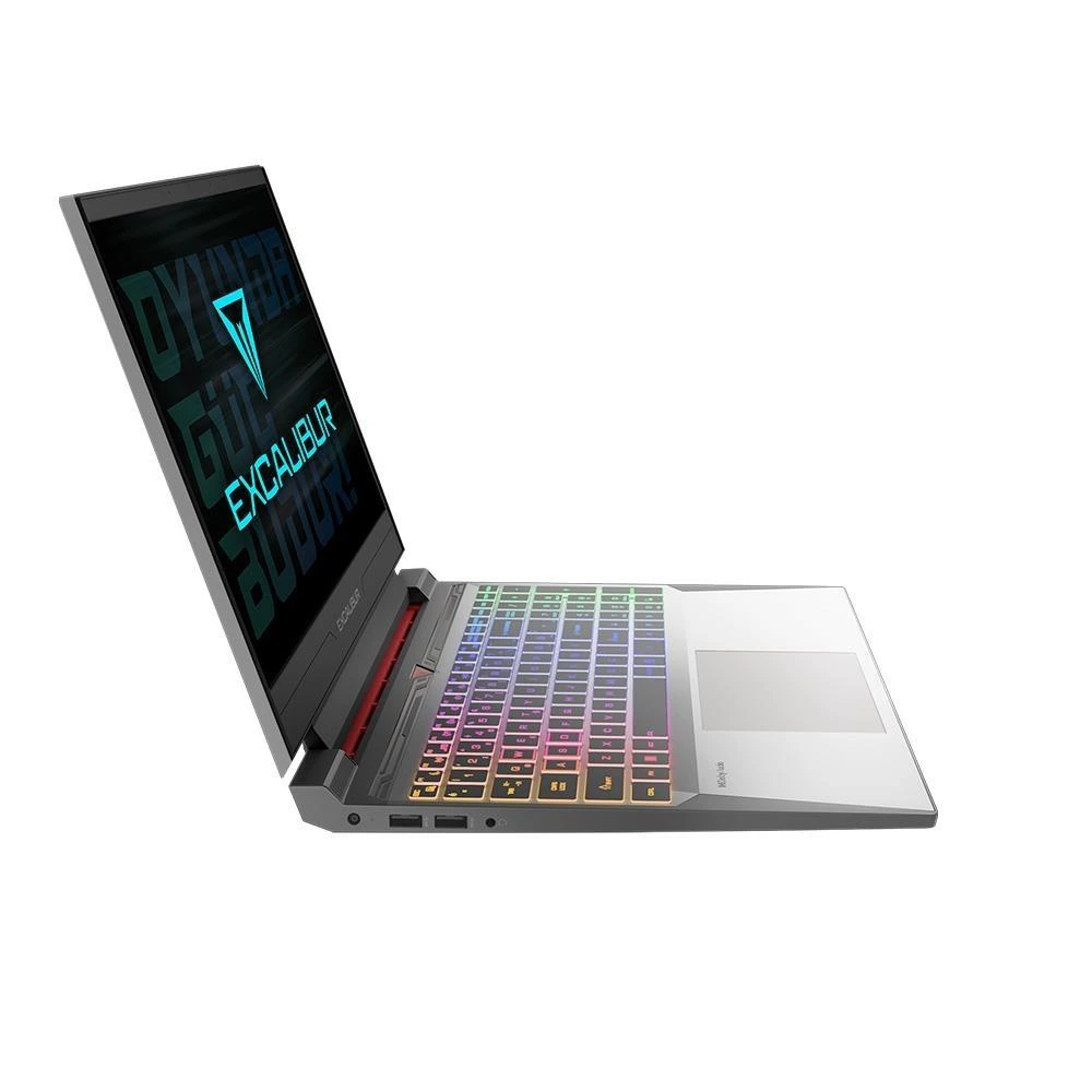 Casper Excalibur G870 laptopun açık halde yandan görünümü