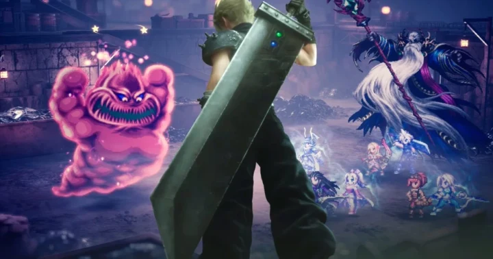 Final Fantasy oyunlarından karakterlerin yer aldığı savaş sahnesi