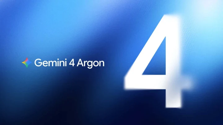 Gemini 4 Argon adının ve 4 rakamının yer aldığı mavi tonlardaki tanıtım görseli