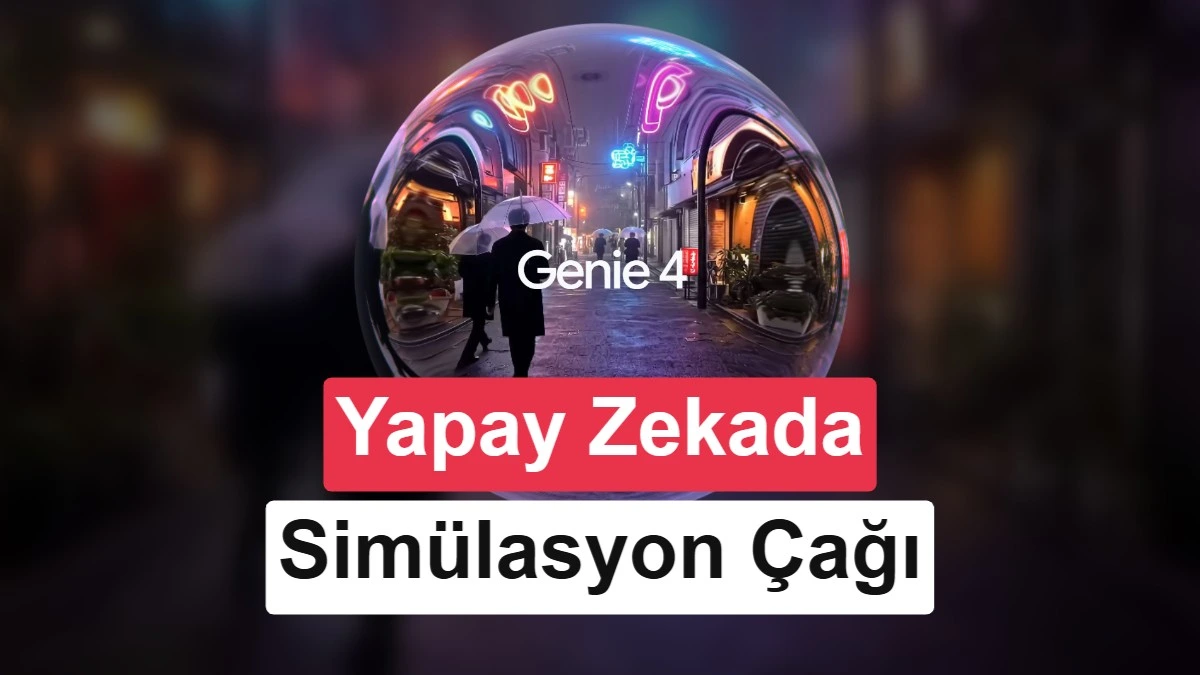 Genie 4 yazısının yer aldığı, neon ışıklı sanal bir ortamı gösteren tanıtım görseli