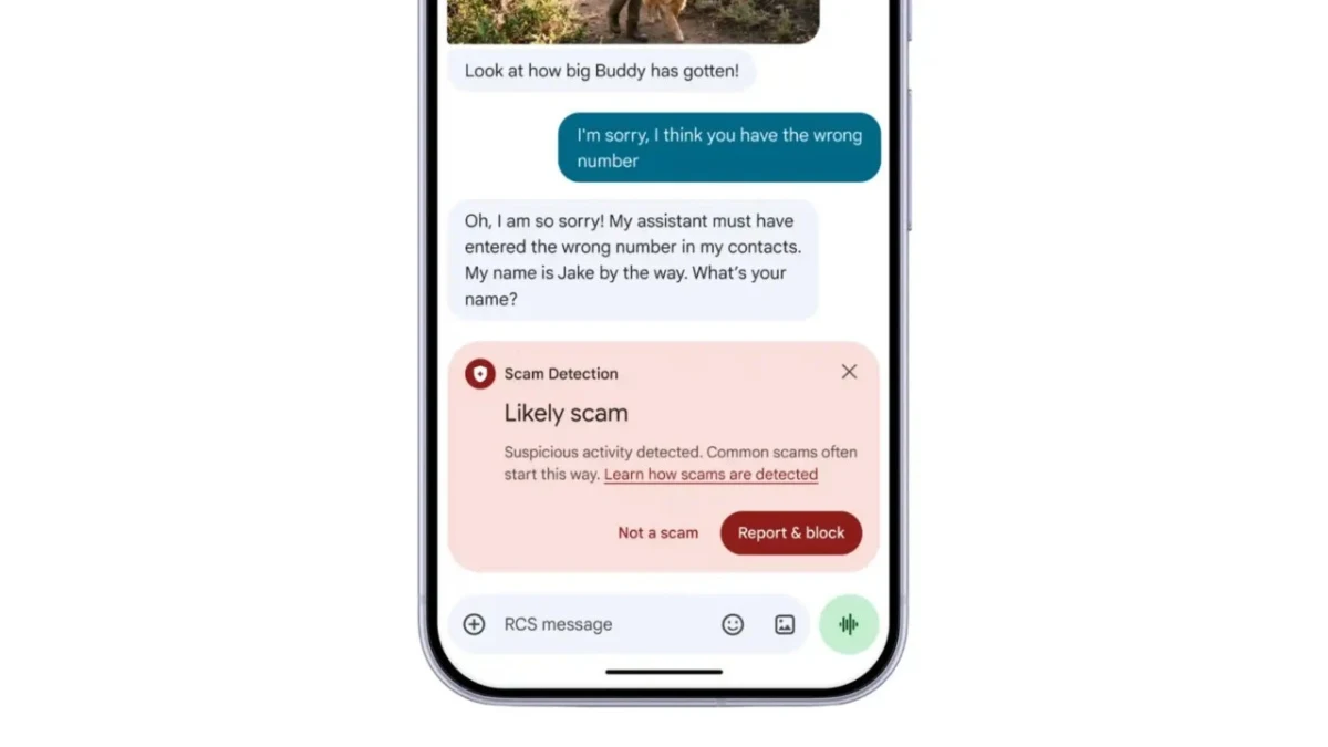 Google Mesajlar uygulamasında olası dolandırıcılığı bildiren uyarı ekranı
