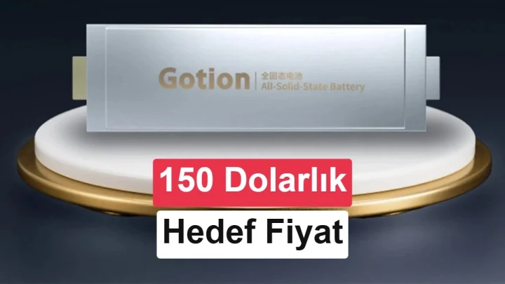 Gotion katı hal batarya hücresi ve 150 dolarlık hedef fiyatı gösteriliyor