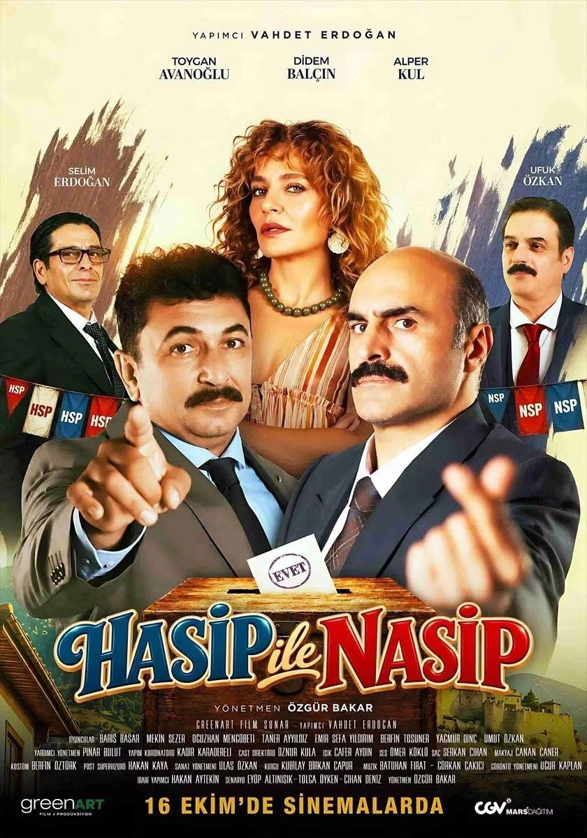 Hasip ile Nasip film afişinde seçim kampanyası karakterleri