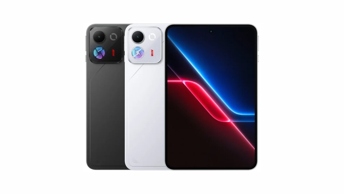 İki Honor WIN telefonunun arka yüzü ve bir tabletin ekranı