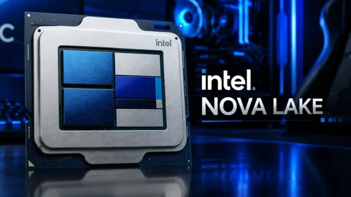 Intel Nova Lake işlemcisini gösteren tanıtım görseli