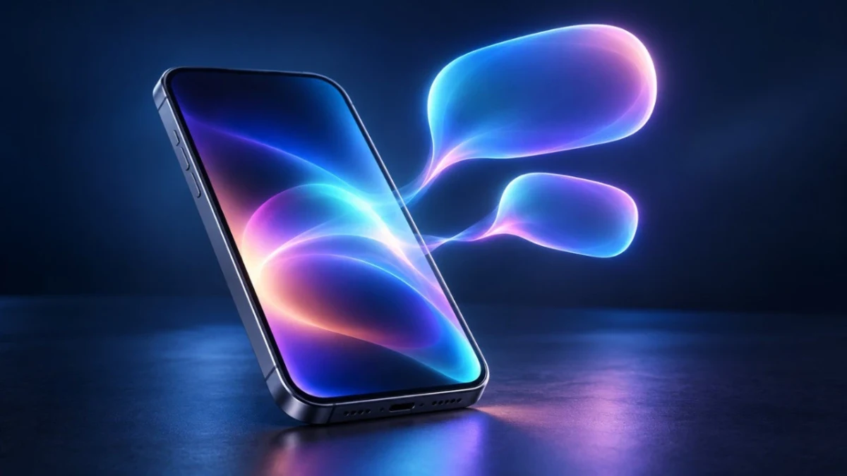 Renkli ışık efektleri gösteren bir akıllı telefon illüstrasyonu