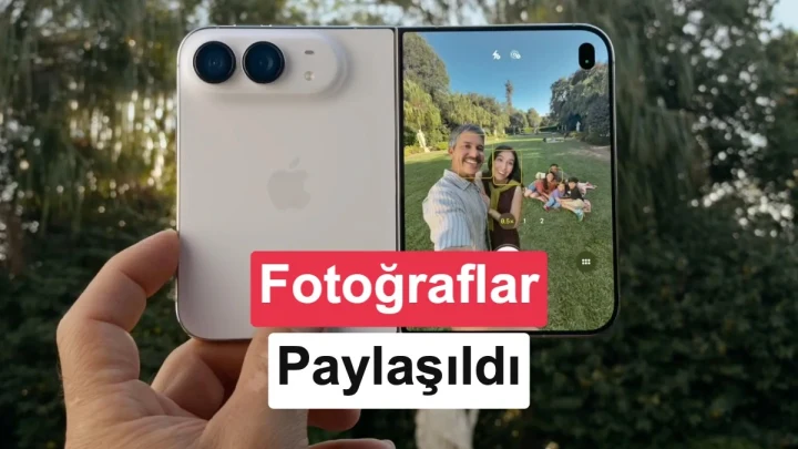 Katlanabilir iPhone Duo’nun açık ve kapalı haldeki görünümü