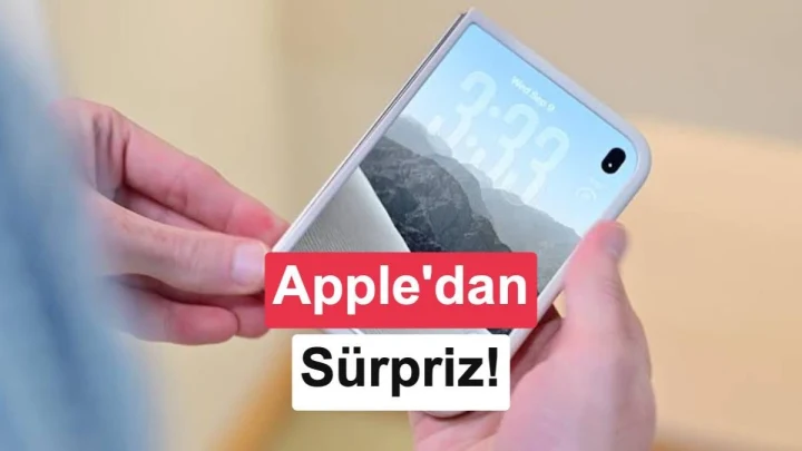 iPhone Duo’yu elinde tutan bir kişi; cihazın ön ve arka yüzü görünüyor