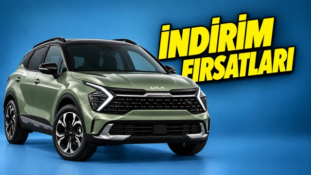 İndirim fırsatları yazısı önünde yeşil Kia SUV