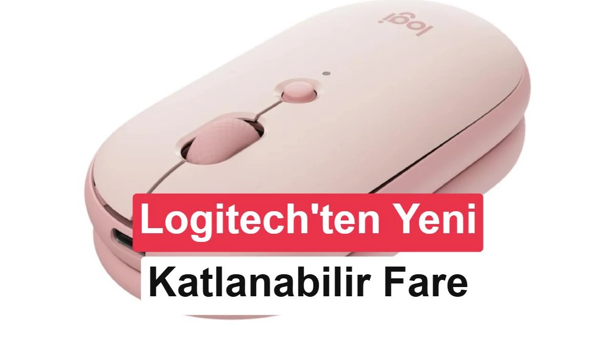 Pembe Logitech Pebble Up fare ve katlanabilir tasarımını anlatan başlık