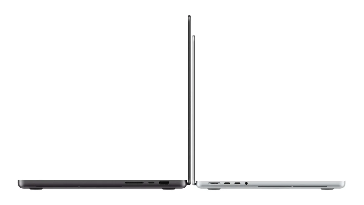 İnce profilli MacBook Pro bilgisayarların yan görünüşü