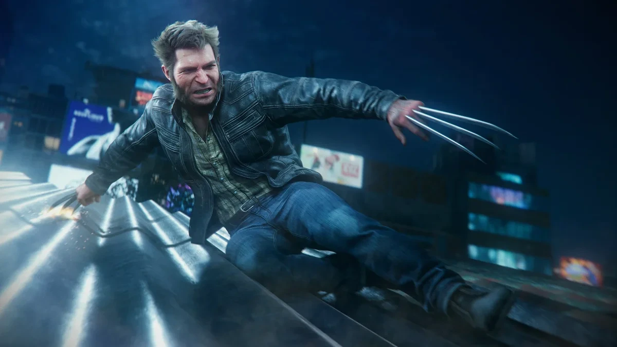 Marvel’s Wolverine’de Logan, pençeleri açık şekilde havada ilerliyor