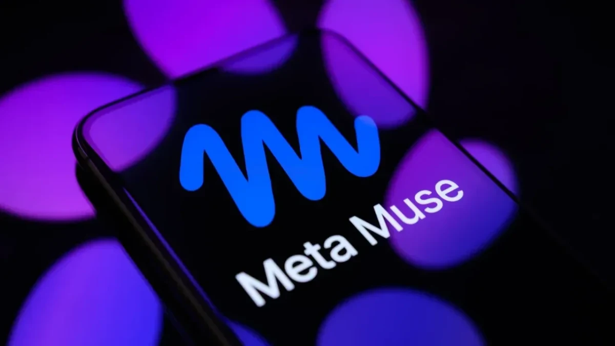 Telefon ekranında Meta Muse uygulamasının logosu ve adı