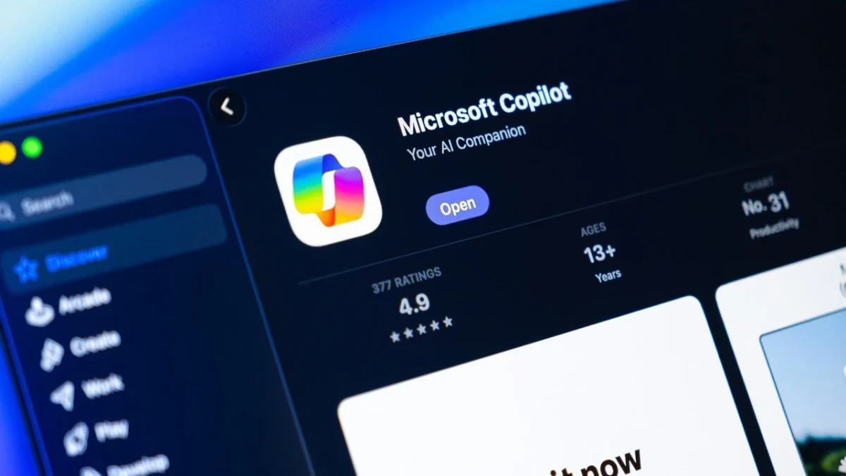 Microsoft Copilot uygulamasının dijital mağaza sayfası