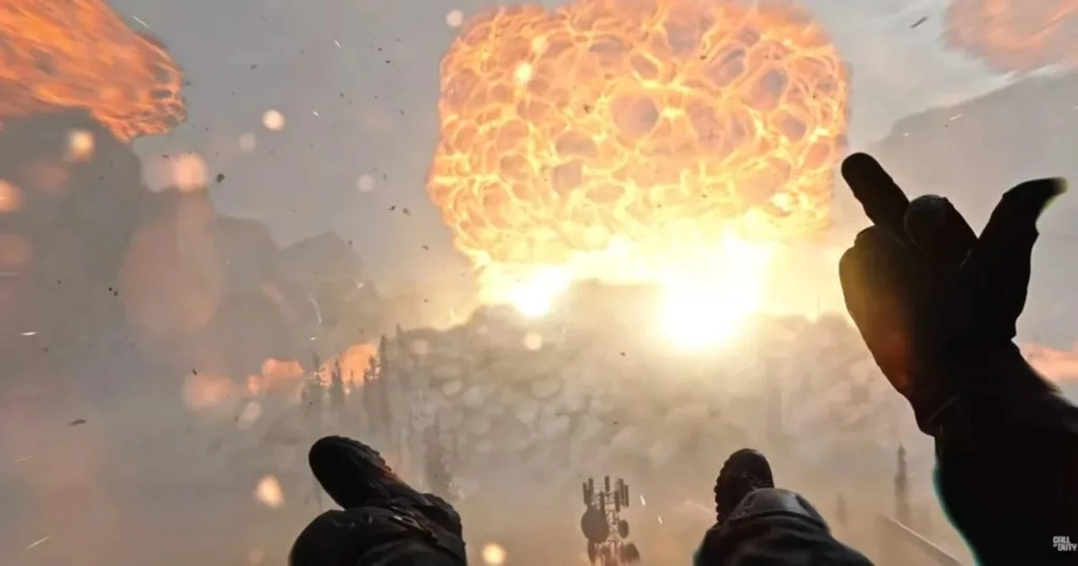 Modern Warfare 4’te nükleer patlama sırasında karakterin yaptığı orta parmak işareti