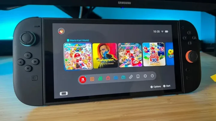 Nintendo Switch 2 oyun konsolunun ana ekranı
