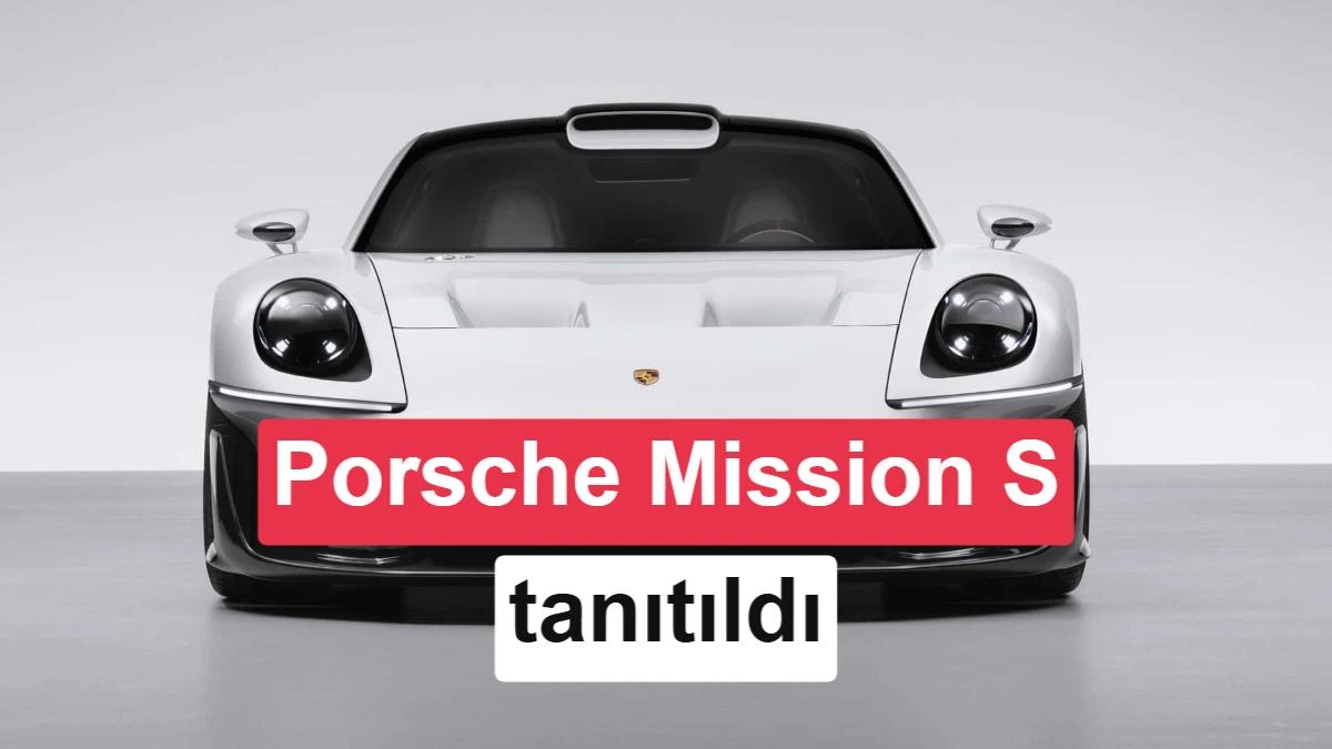 Beyaz Porsche Mission S konsept otomobilinin önden görünümü
