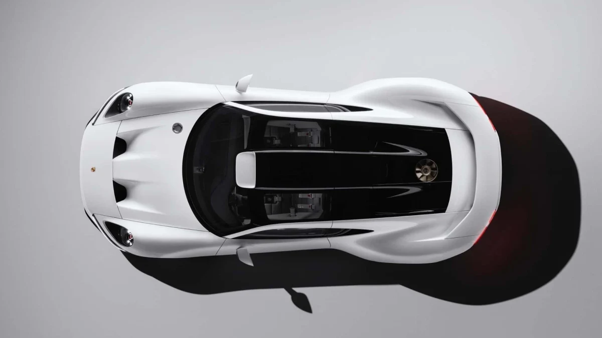 Porsche Mission S konsept otomobilinin tepeden görünümü