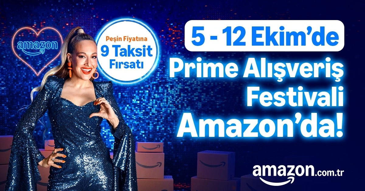 Amazon’da Prime Alışveriş Festivali için 5-12 Ekim tarihlerini duyuran kampanya görseli