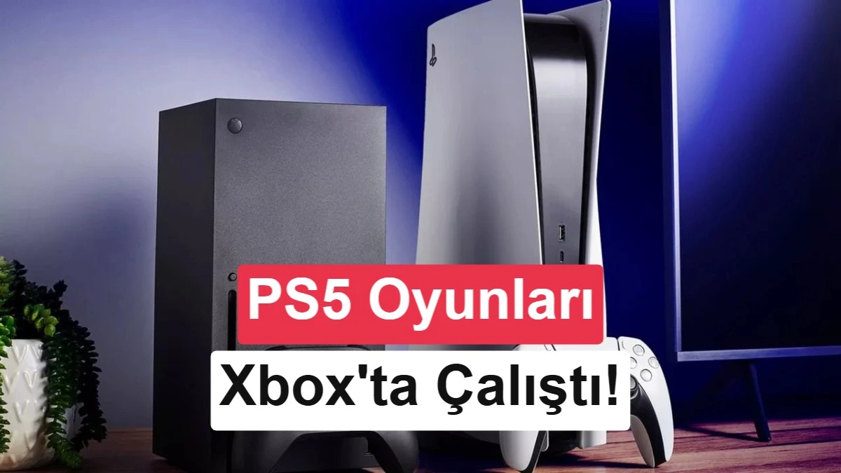 Xbox Series X ve PlayStation 5 konsollarının yer aldığı, PS5 oyunlarının Xbox’ta çalıştığını belirten kapak görseli