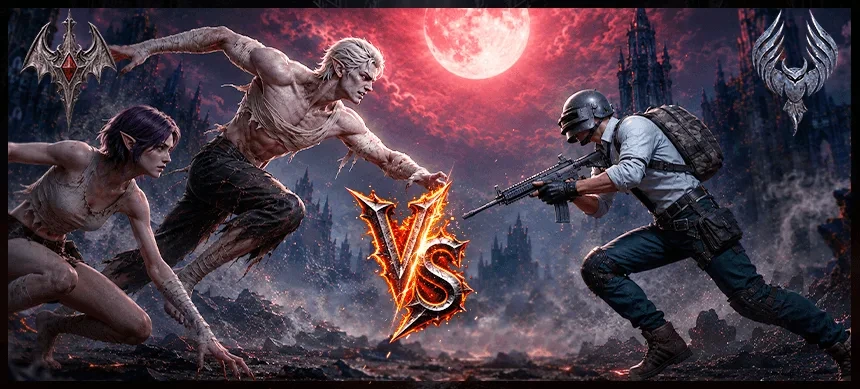 PUBG Mobile Gece Avcıları modunda vampirlerle karşılaşan oyuncu