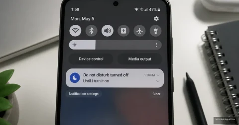 Telefon ekranında Rahatsız Etme özelliğinin kapalı olduğunu belirten bildirim