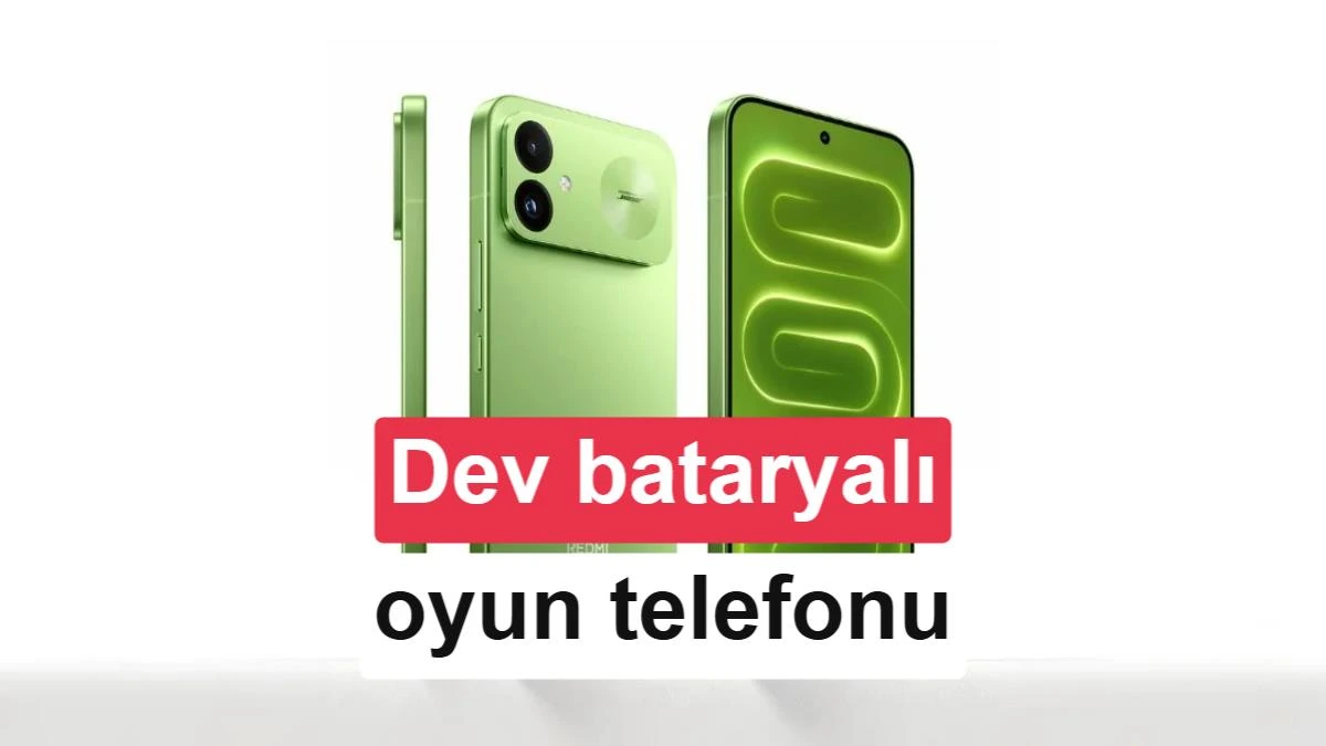 Redmi K100 telefonun yeşil renkli ön, arka ve yan görünümü