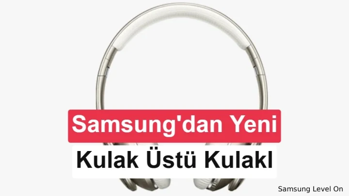 Gümüş renkli, kulak üstü Samsung kulaklık görseli