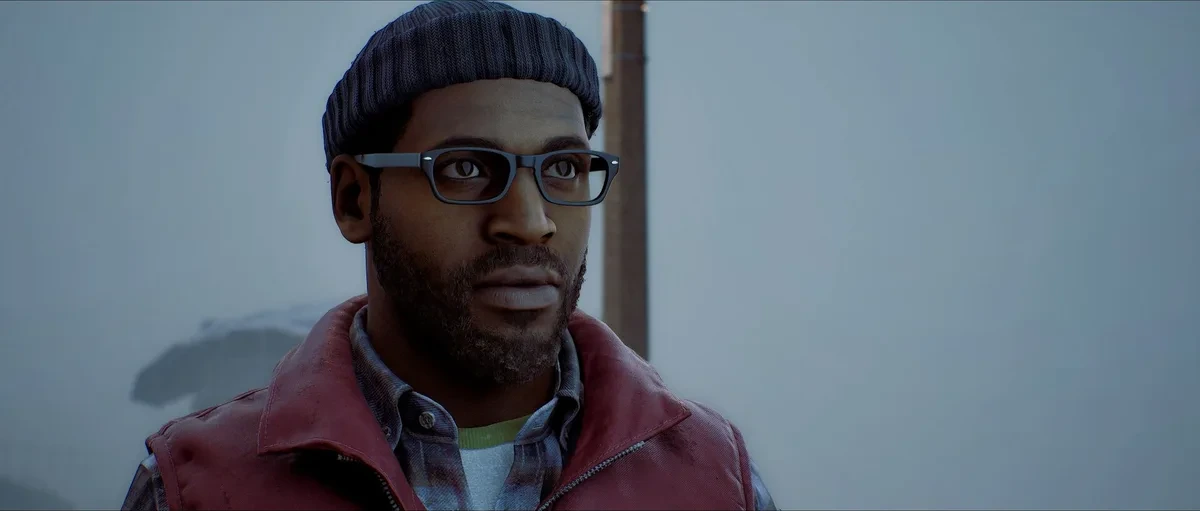 Silent Hill: Townfall’da gözlüklü ve koyu renk bere takan Simon