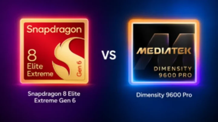 Snapdragon 8 Elite Extreme Gen 6 ve MediaTek Dimensity 9600 Pro işlemcilerinin karşılaştırma görseli