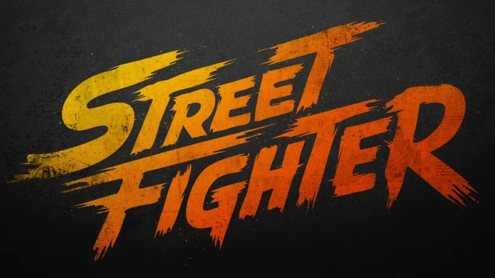 Street Fighter filminin logosunu taşıyan koyu zeminli afiş
