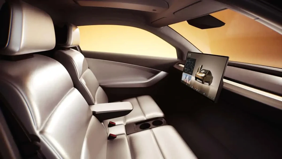 Tesla Cybercab’in koltukları ve araç içi ekranı