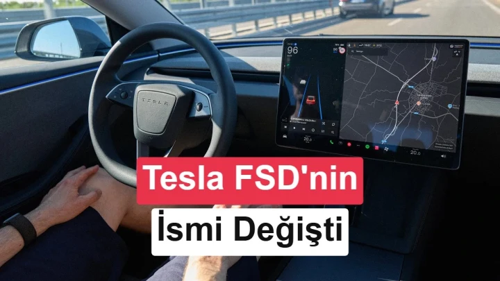 Tesla aracının gece yolculuğu sırasında görülen direksiyonu ve sürüş ekranı
