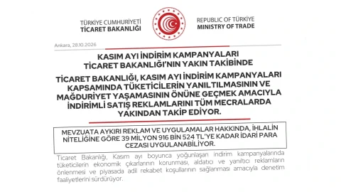 Ticaret Bakanlığı kasım indirimlerini yakından denetliyor